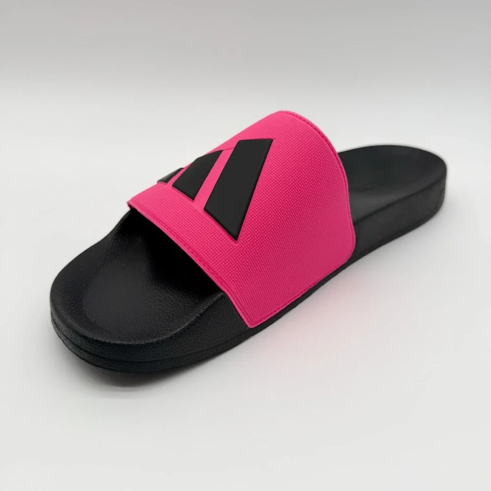 Adidas Adilette Shower Slide Sandals Cushioned Black Pink Men's Size 16 NEW